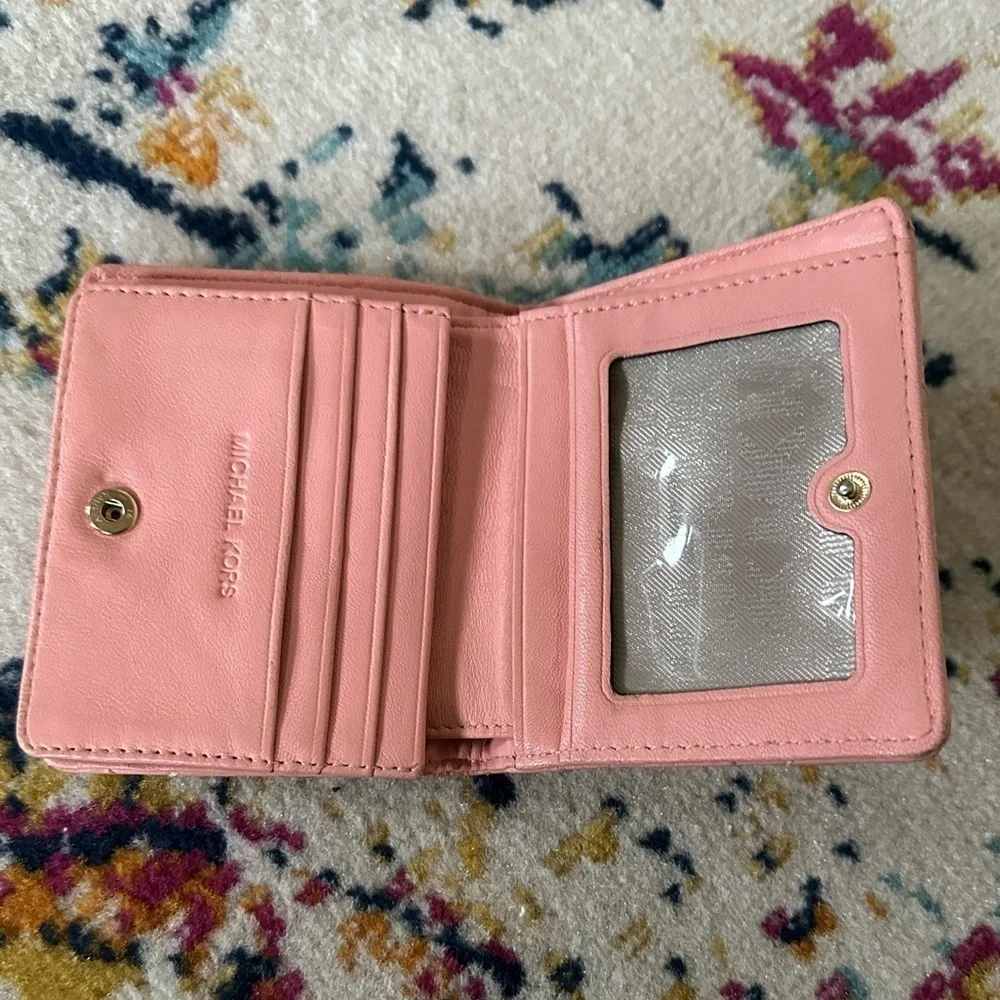 Michael Kors Pink Quilted Leather Bi-Fold Wallet